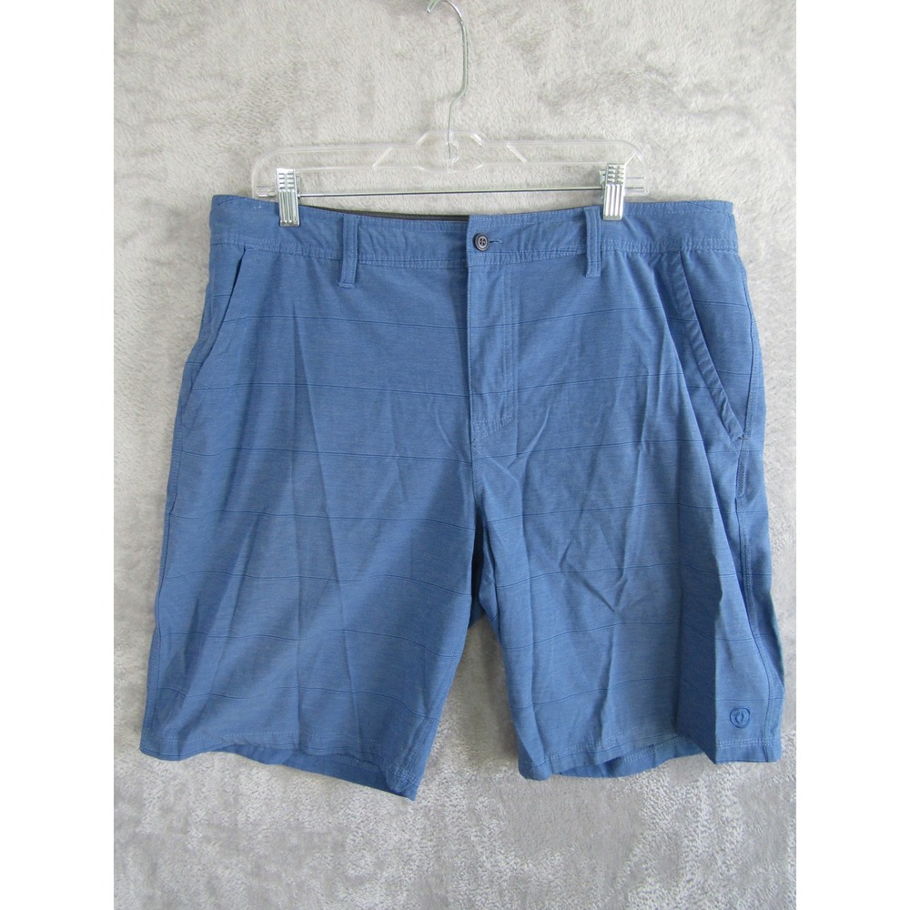 Hang Ten Hybrid Shorts‎ Mens 38 Blue Excellent Striped Stretch Boardshorts